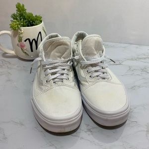 Vans white canvas